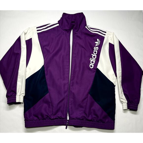 Adidas Windbreaker 90'S Block Track Top Size L Vintage - Picture 3 of 13